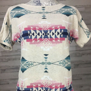 Chaps sz S Aztec knit Southwestern Cowgirl Shirt